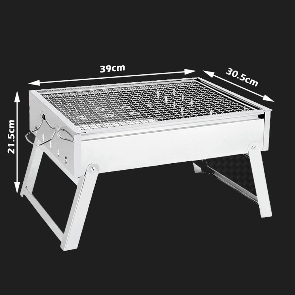 Charcoal Bbq Grill Stainless Steel Portable Outdoor Steel Rack Rosmoker