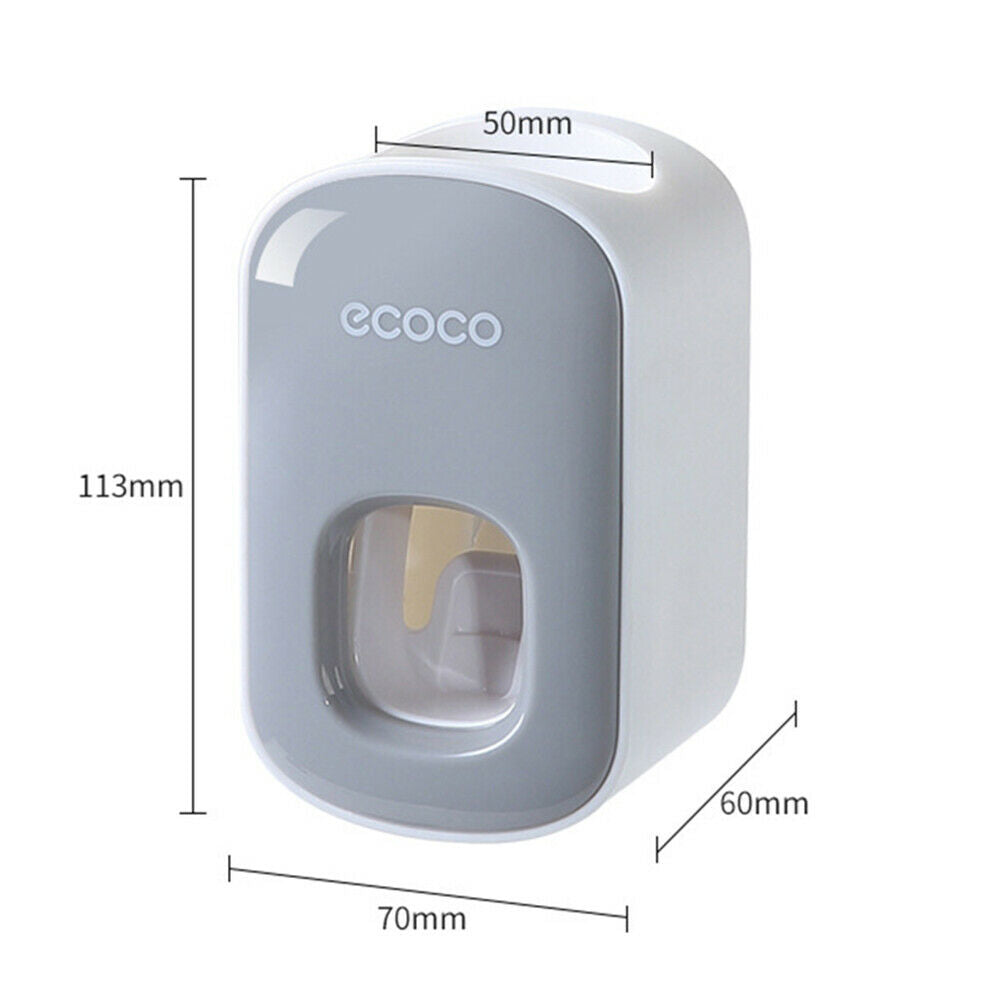 Wall Mount Automatic Toothpaste Dispenser Black Bathroom Organizer