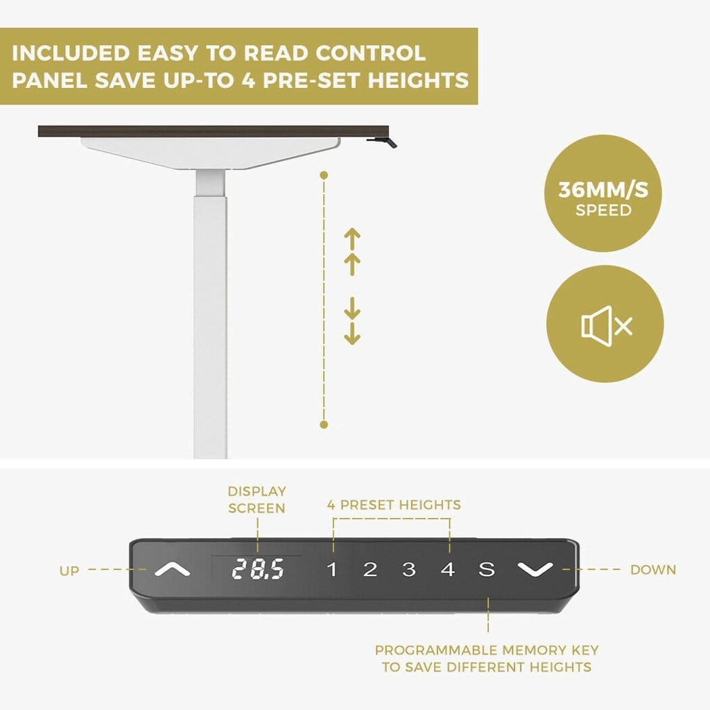 Height Adjustable Desk Frame Motorised 105x26x21cm