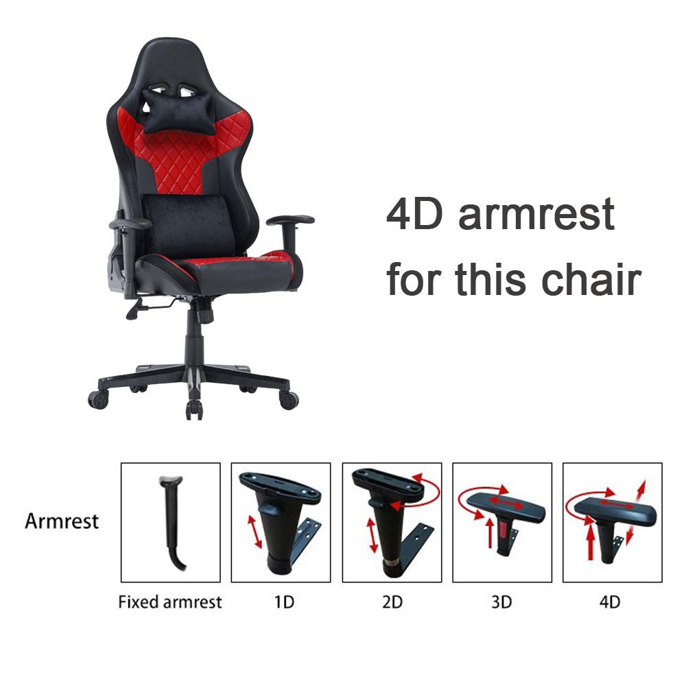 7 Rgb Lights Bluetooth Speaker Gaming Chair Ergonomic Racing Chair Black