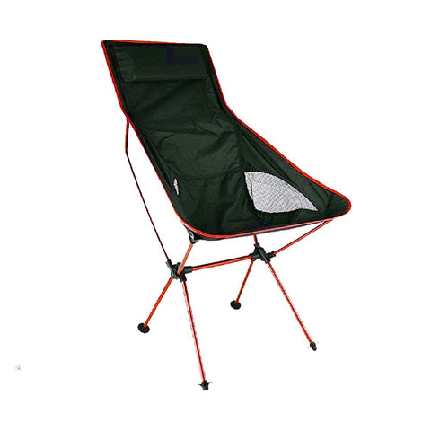 Camping Chair Folding High Back Backpacking Chair With Headrest Red