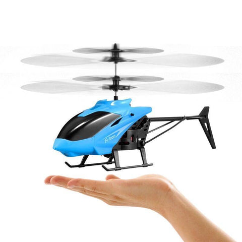 Mini Rc Infrared Induction Helicopter Aircraft Drone Flashing Light Toys Christmas Gift Red