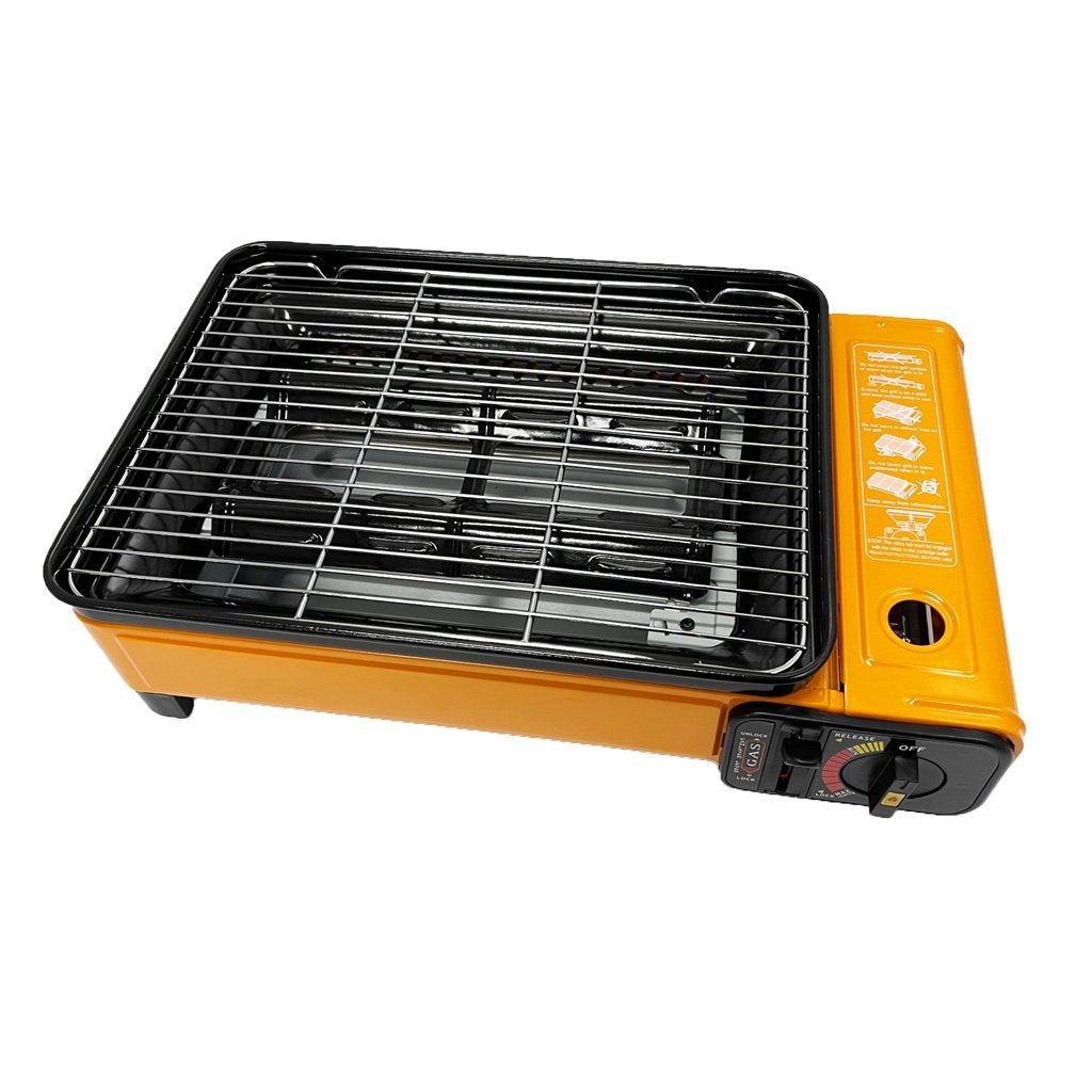 Portable Black Gas Stove BBQ Cooker with Plate