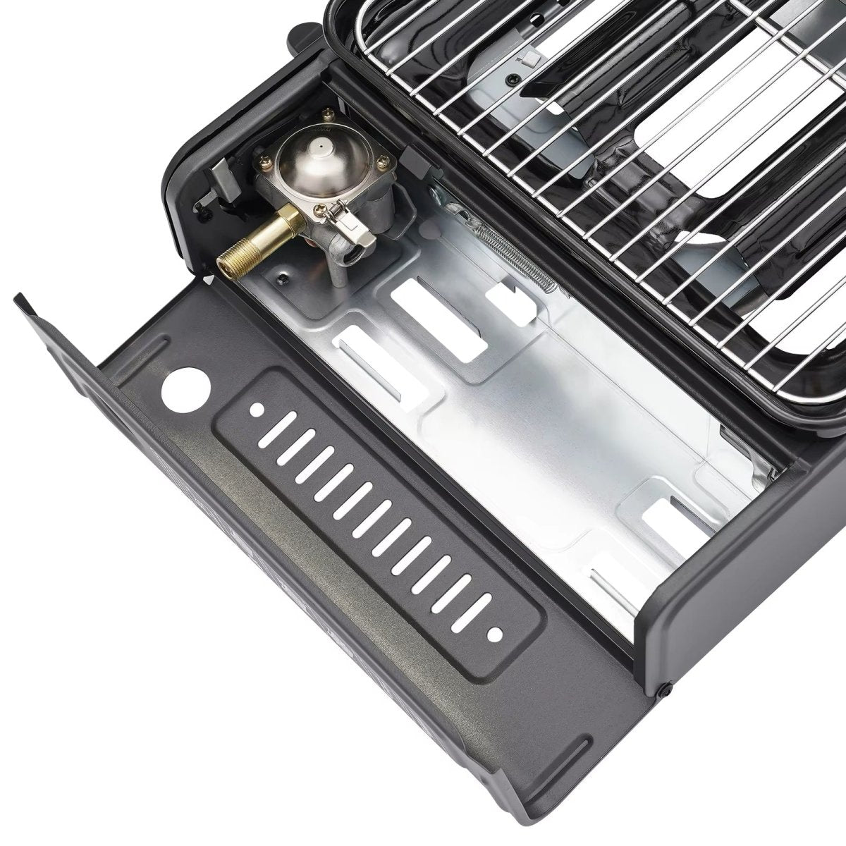 Portable Gas Stove Burner Bbq Camping Gas Cooker With Non Stick Plate Orange