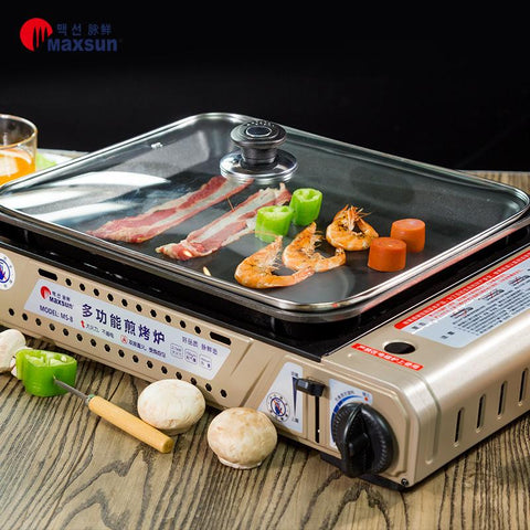 Portable Gas Burner Stove With Inset Non Stick Cooking Pan 60Mm