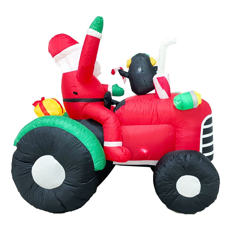 Radiant Christmas Lights - Tractor and Penguin Gift with Christmas Decorations