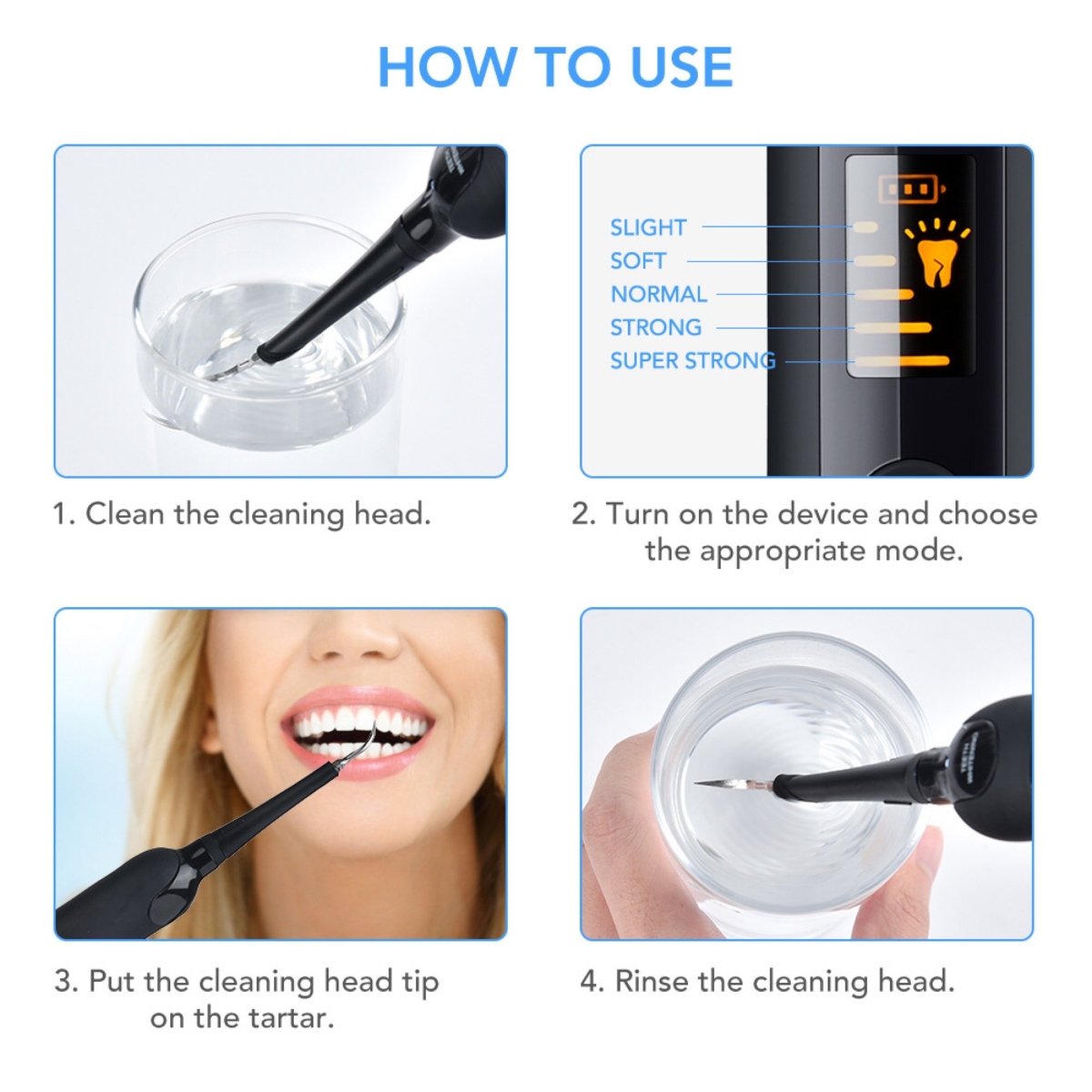 Electric Ultrasonic Dental Tartar Plaque Calculus Tooth Remover Set Kits Cleaner With Led Screen