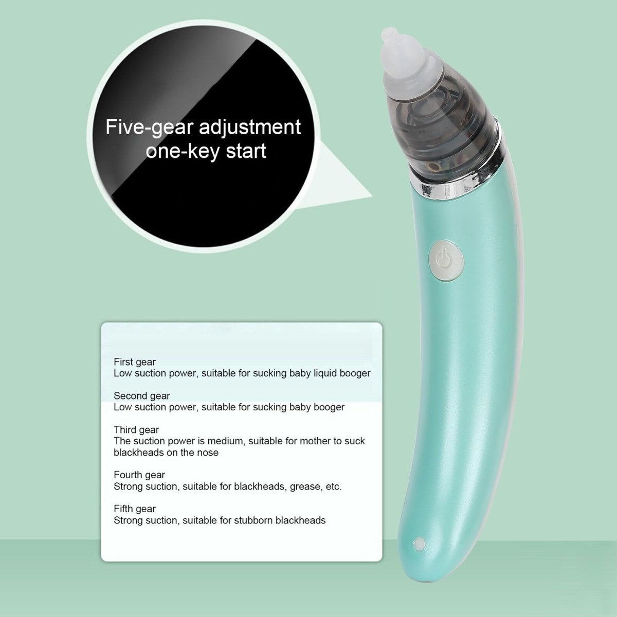 Green colour - Baby Nasal Aspirator Electric Safe Hygienic Nose Cleaner Snot Sucker For Baby (Green) - photo 12