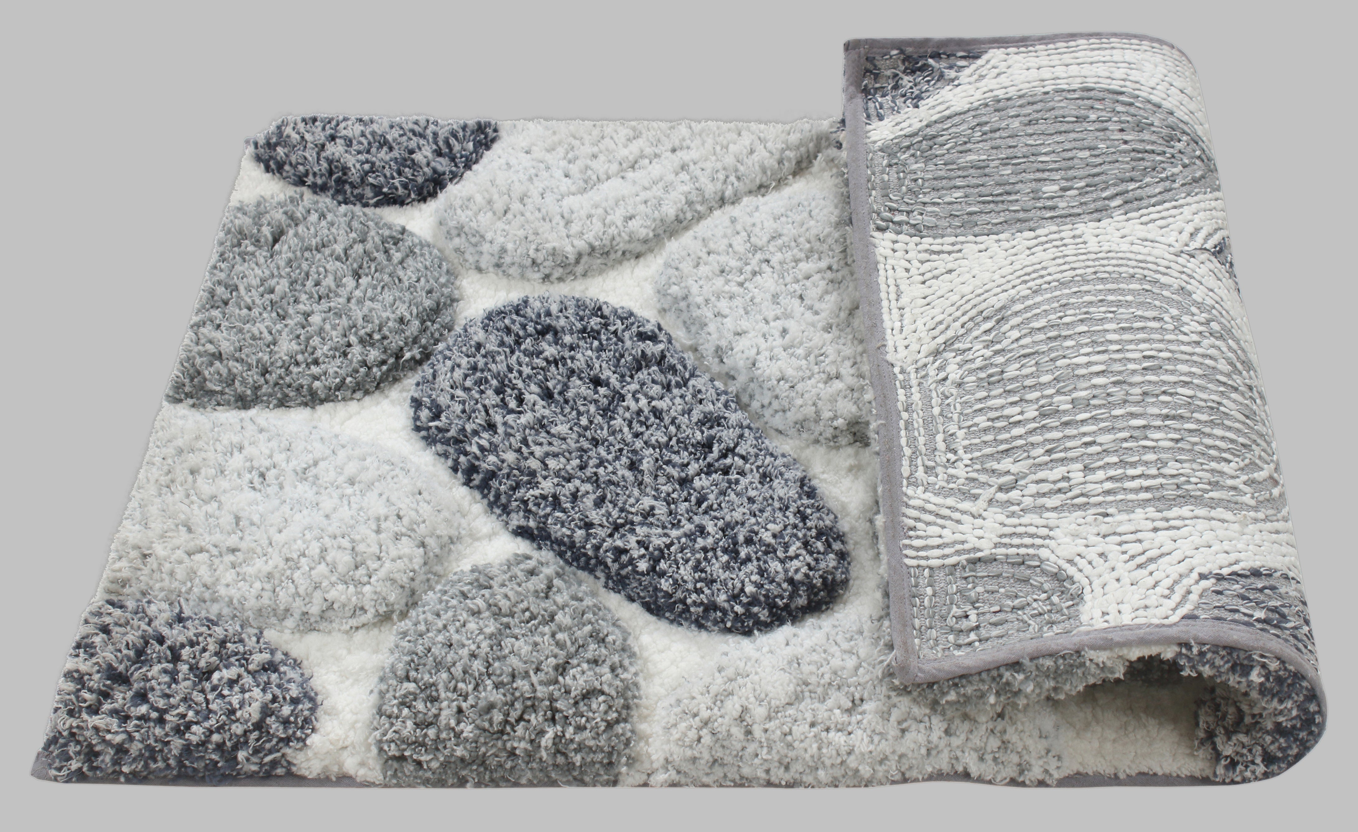 Pebble 3D Design Tufted Soft Pile Bathmat - 50X80 | Floor Rugs