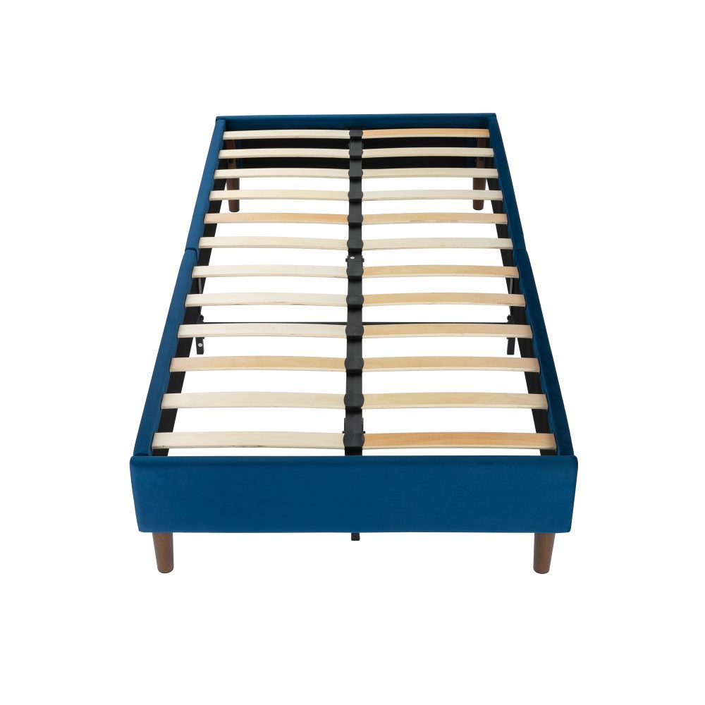 Velvet Blue Bed Frame Queen with Velvet finish
