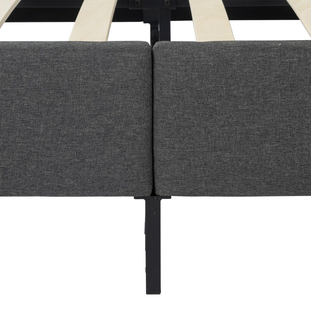 Double Bed Frame With Mattress Foundation Dark Grey