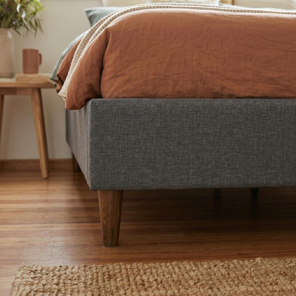 Queen Bed Frame With Mattress Foundation Dark Grey
