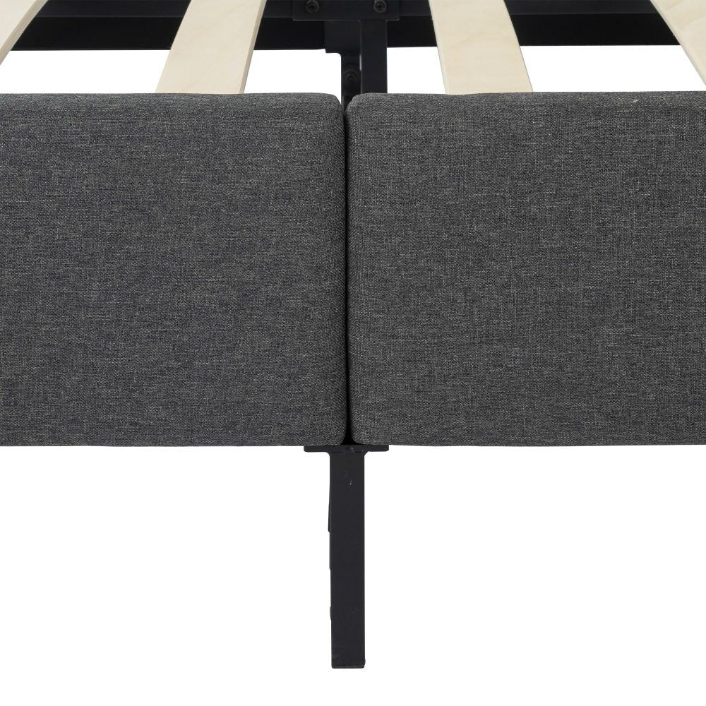 Queen Bed Frame With Mattress Foundation Dark Grey