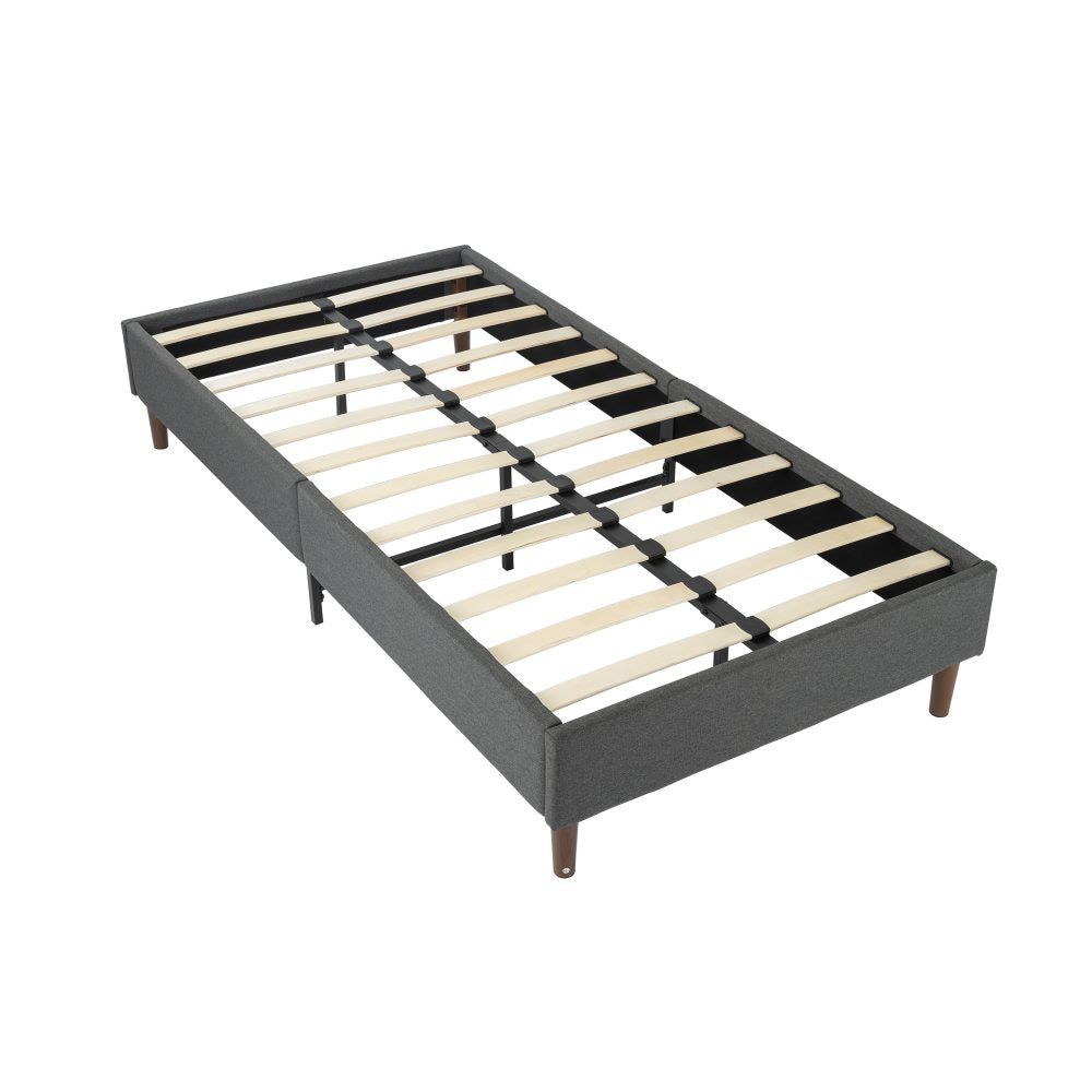 Queen Bed Frame With Mattress Foundation Dark Grey