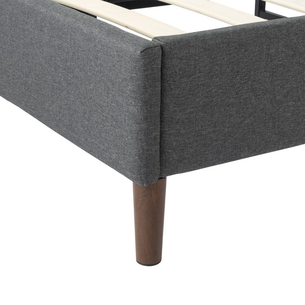 Single Bed Frame With Mattress Foundation Dark Grey