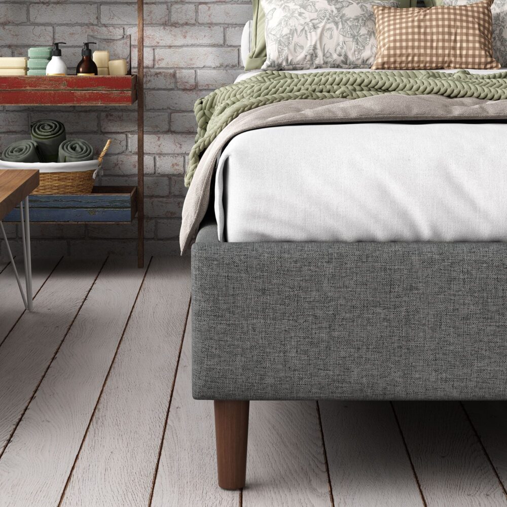 Single Bed Frame With Mattress Foundation Dark Grey