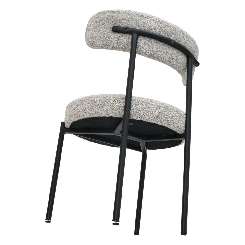 Luxe Boucle Cushioned Elsa Dining Chairs in White Quartz