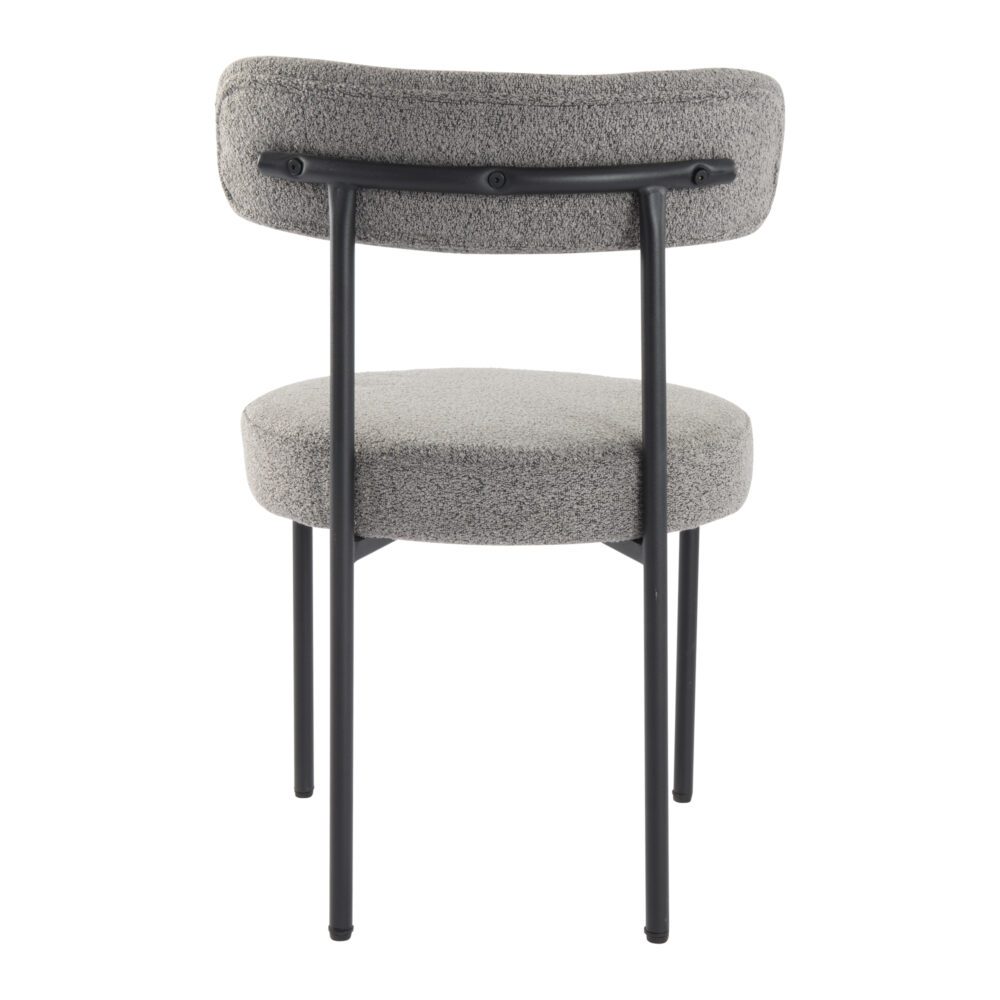 Luxe Boucle Cushioned Elsa Dining Chairs in White Quartz