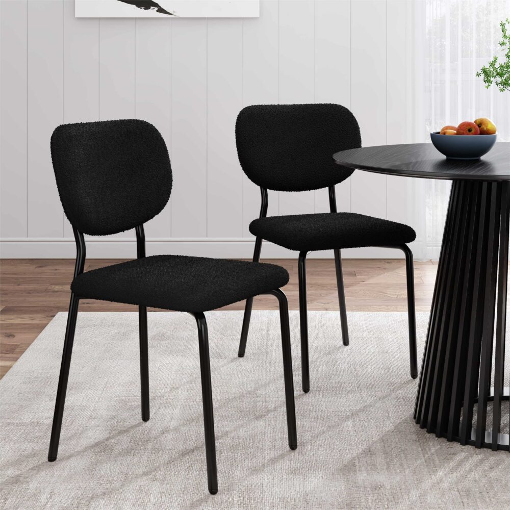 White Whisper Teddy Fabric Dining Duo