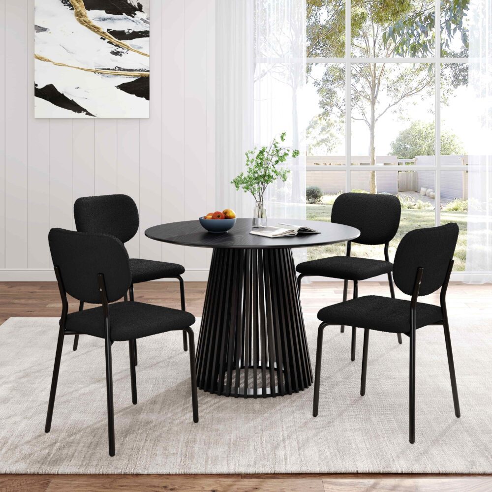White Whisper Teddy Fabric Dining Duo