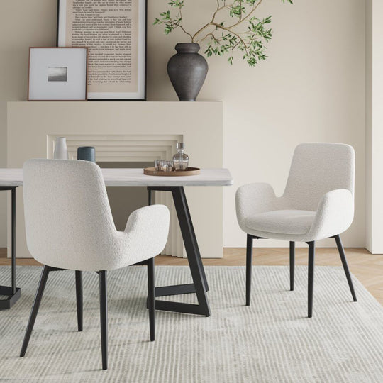 2026 table 160 - Embrace Boucle & teddy Sherpa Fabric Armchair Set