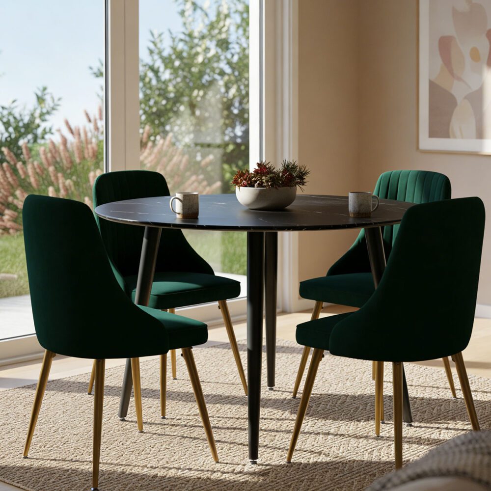 Blue Velvet Bistro Dining Set