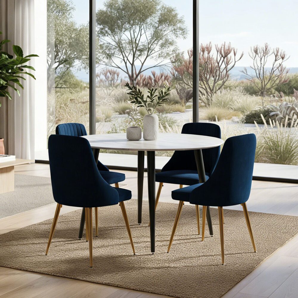 Blue Velvet Bistro Dining Set
