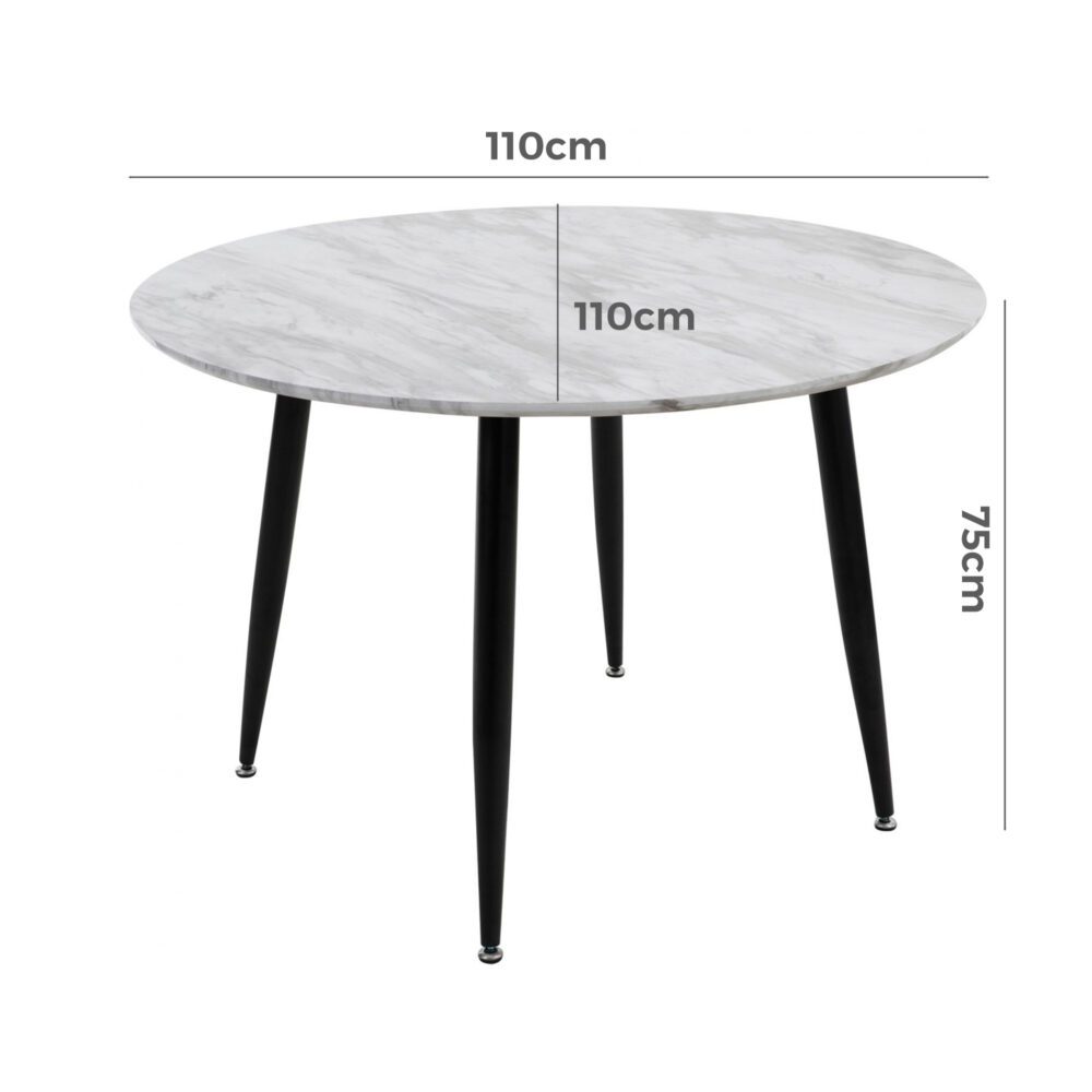 Round Mdf Marbling Dining Table