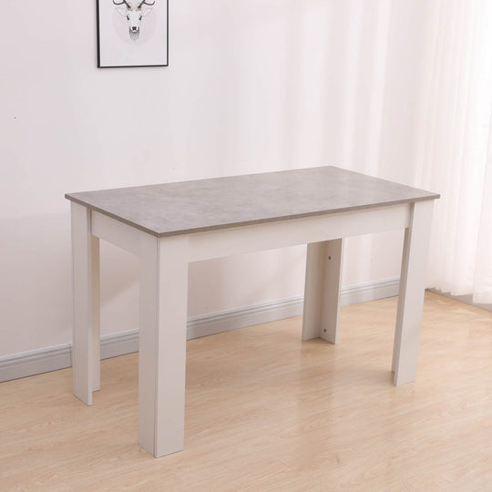 Dining Table Rectangular Wooden 120M-Grey&Amp;White - Ampwhite