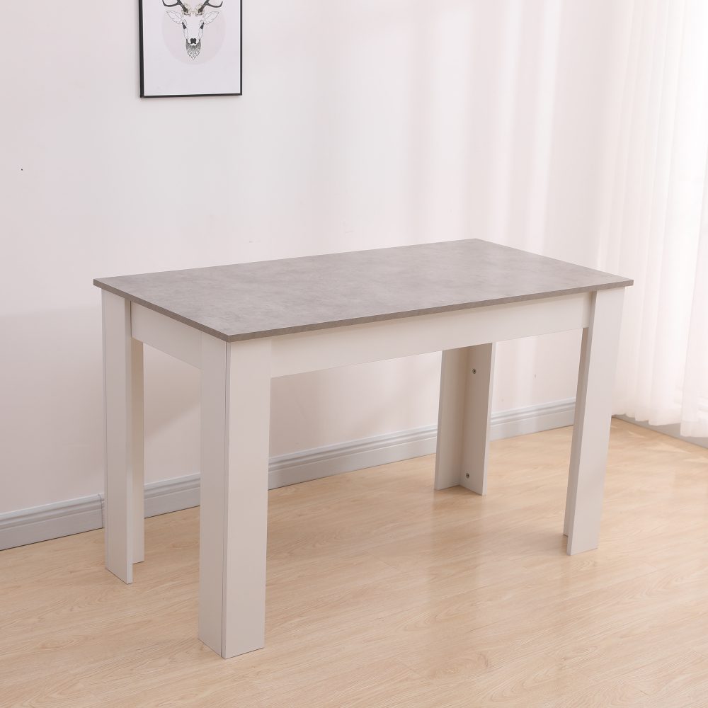 Dining Table Rectangular Wooden 120M-Grey&Amp;White