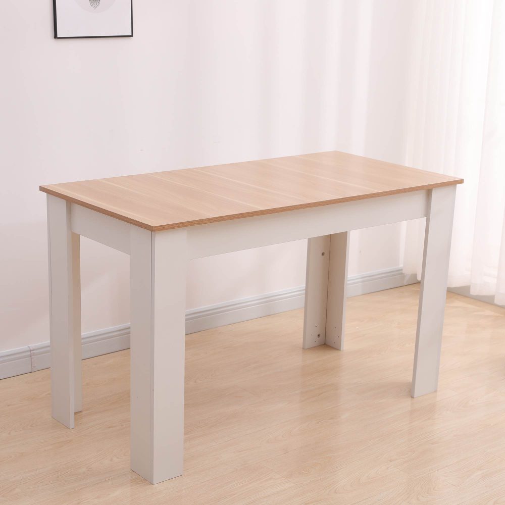 Dining Table Rectangular Wooden 120M-Wood&Amp;White