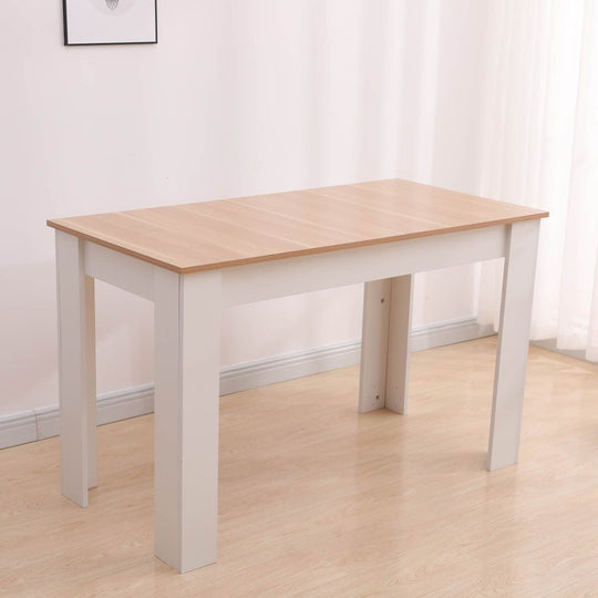 Dining Table Rectangular Wooden 120M-Wood&Amp;White - Ampwhite