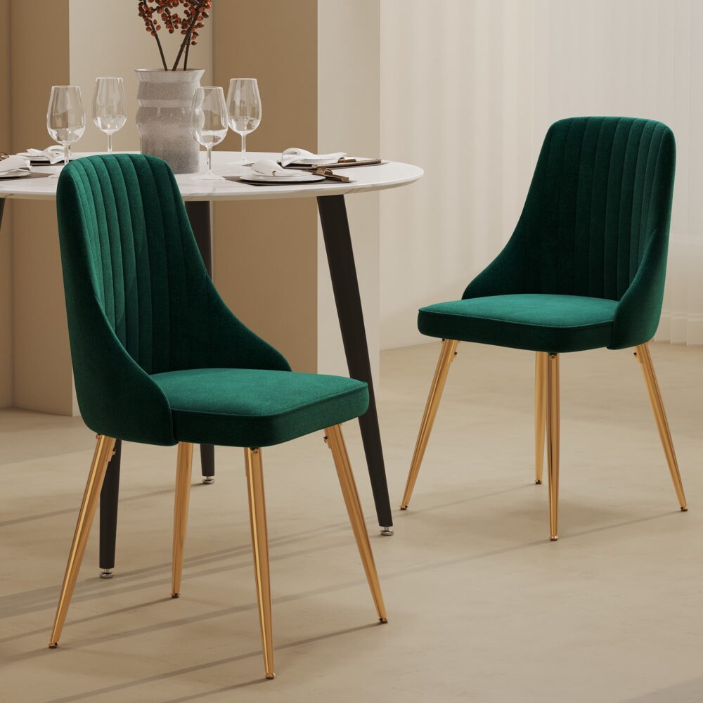 Natural Rectangular Dining Table with 4x Blue Velvet Chairs