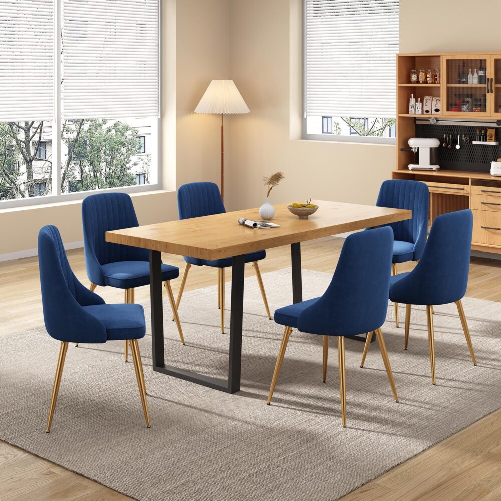 Navy Velvet Natural Table Set