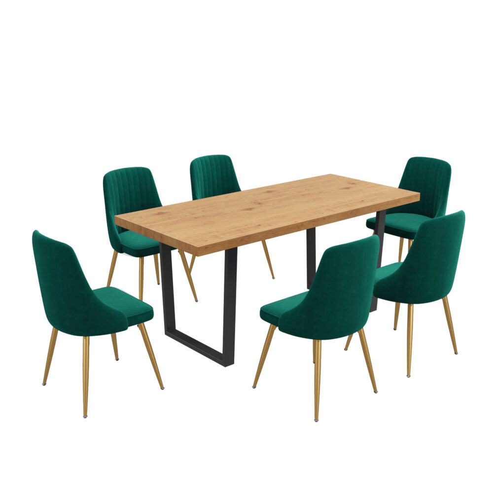 Navy Velvet Natural Table Set