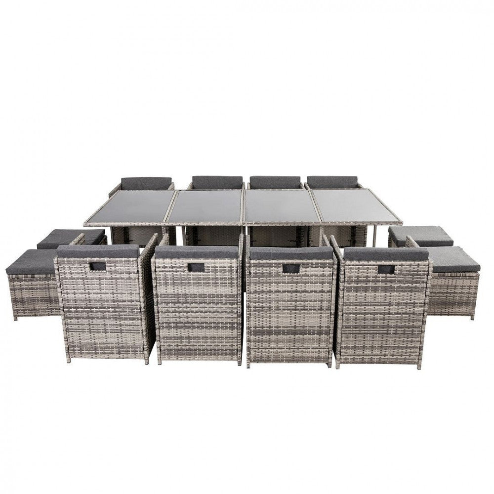 Bali 13Pc Outdoor Dining Set-Grey