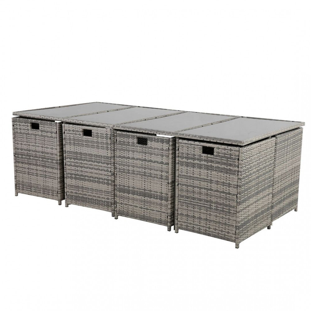 Bali 13Pc Outdoor Dining Set-Grey