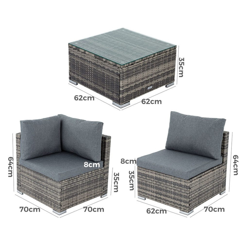 Outdoor Modular Lounge Sofa Bondi-Black | Black colour - photo 14