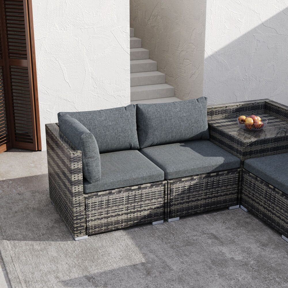 6Pcs Outdoor Modular Lounge Sofa Coogee-Grey