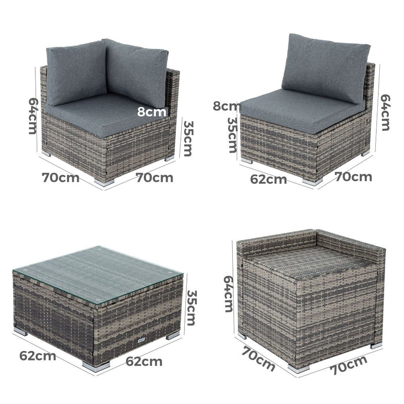 6Pcs Outdoor Modular Lounge Sofa Coogee-Grey - 2026 table 574