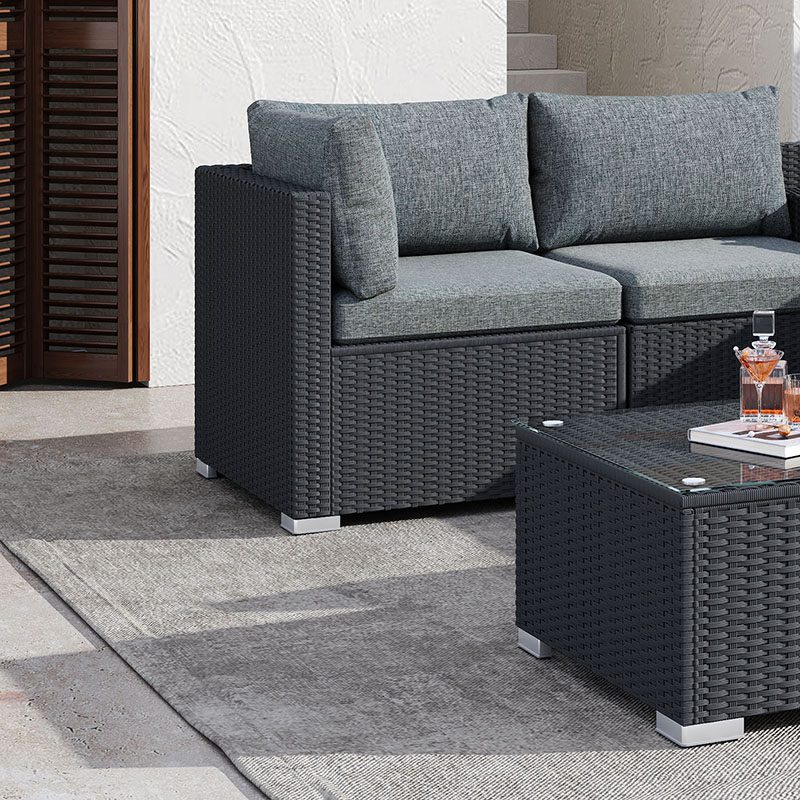 Modular Outdoor Lounge Set: Sleek and Spacious in Black