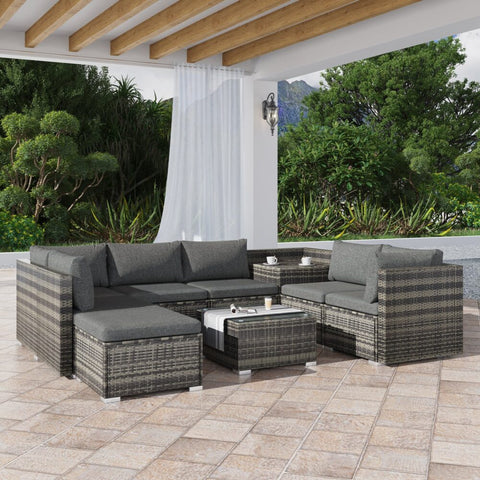 Modular Outdoor Lounge Set: Sleek and Spacious in Grey