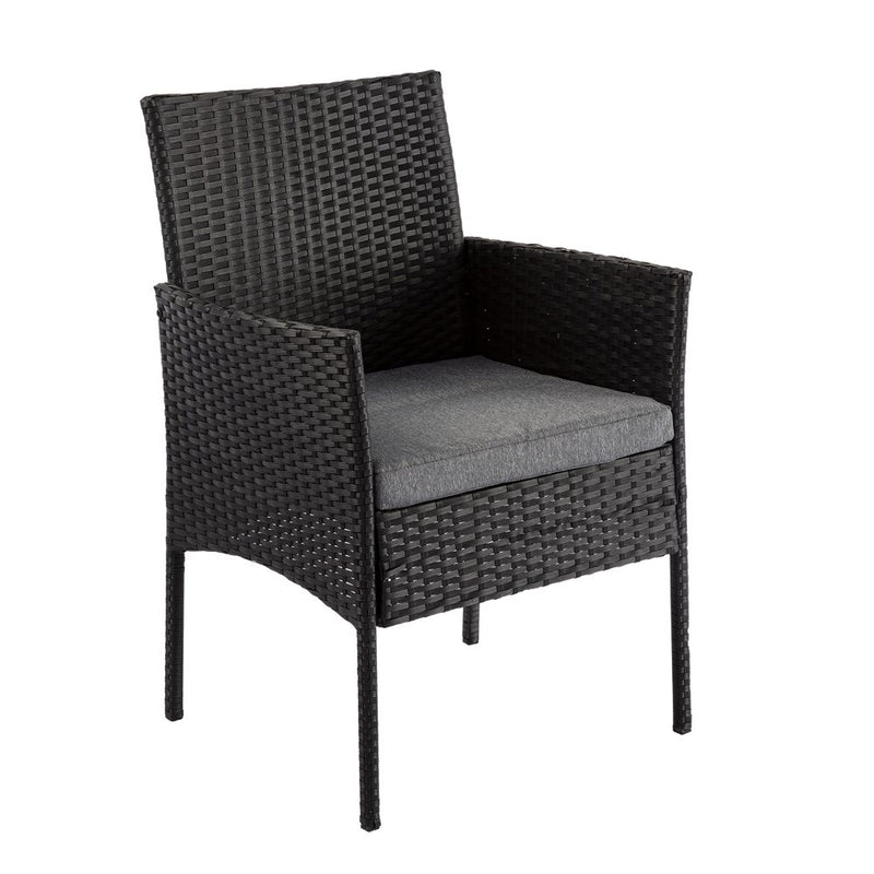 3Pc Outdoor Table And Chairs Set-Black - 2026 table 160