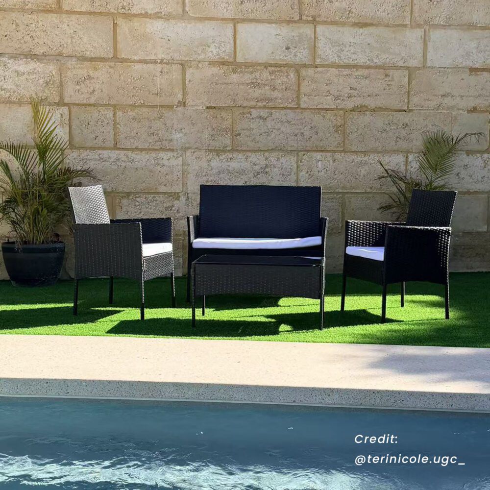 Ville 4-Seater PE Wicker Outdoor Lounge Sofa Set | 2026 table 160
