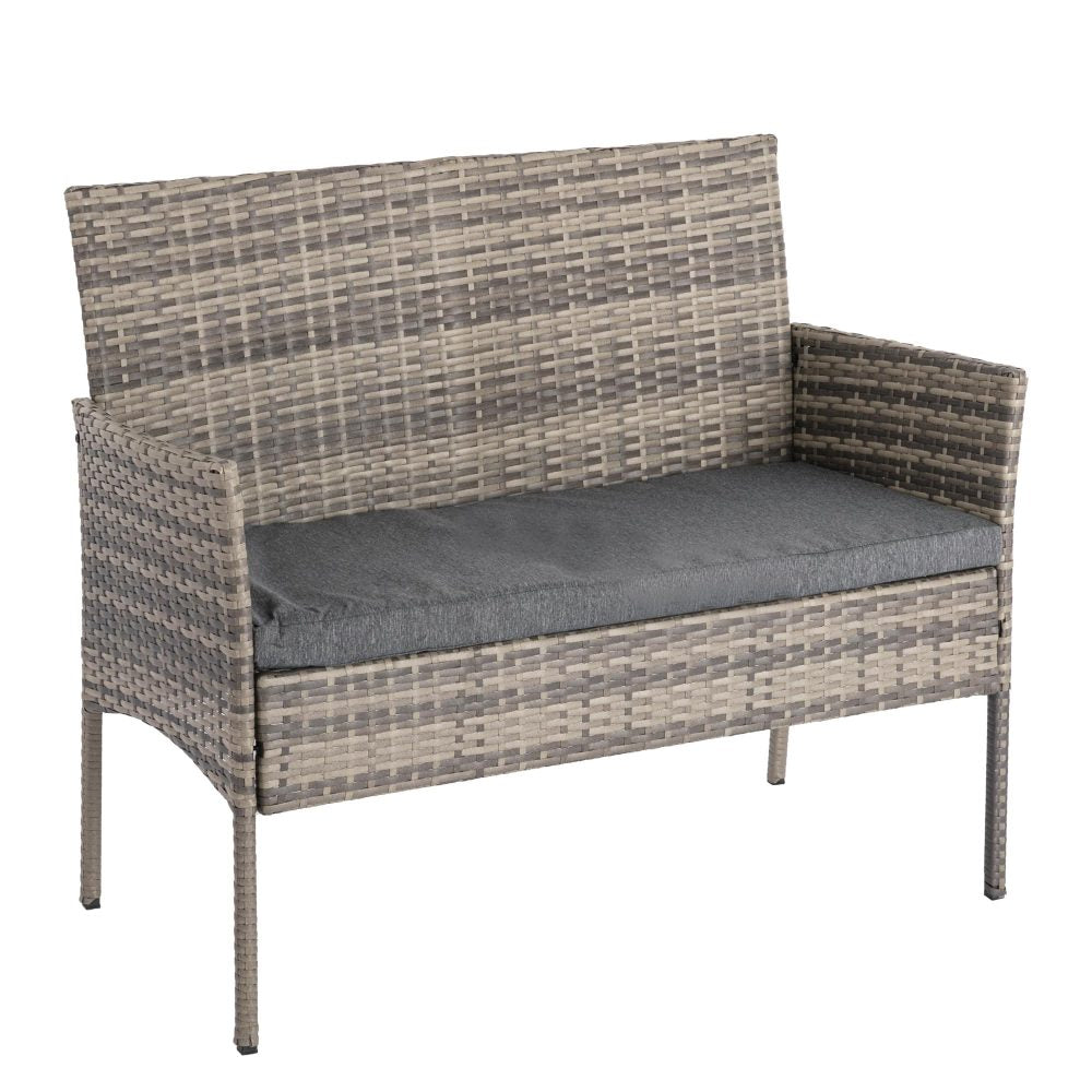 Mixed Grey 4-Seater Wicker Outdoor Lounge Set