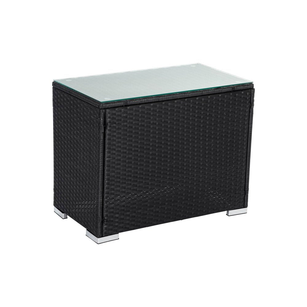 Black Wicker End Table - Outdoor