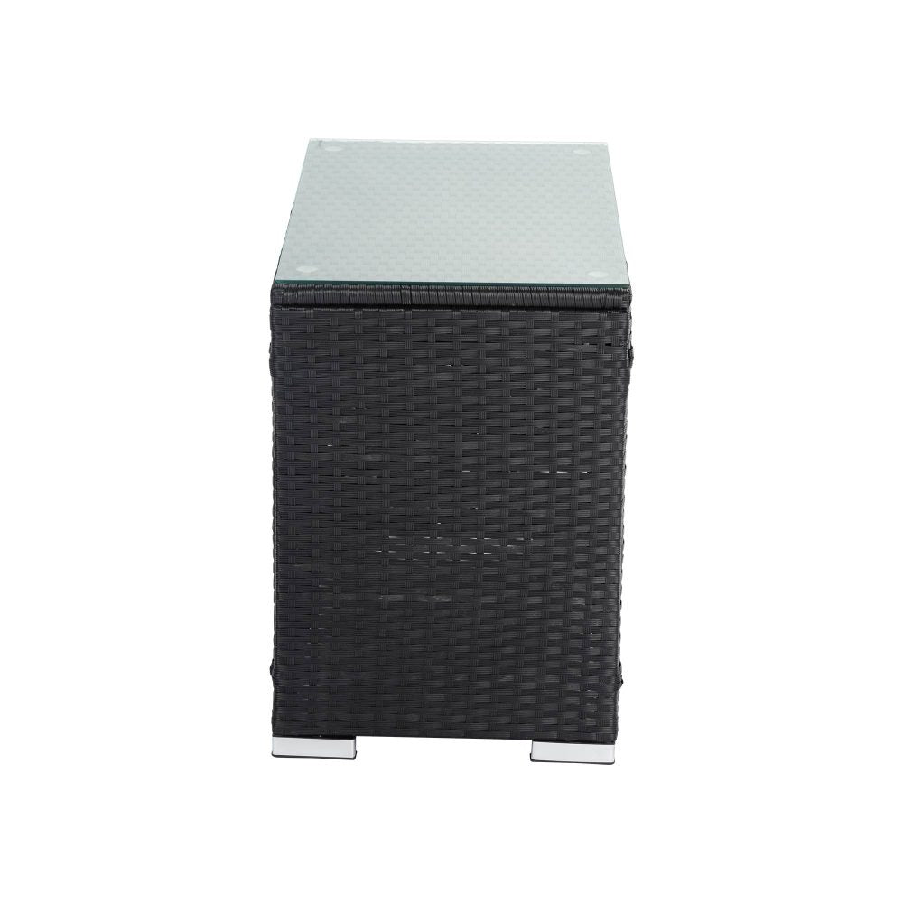 Outdoor Tables - Black Wicker End Table