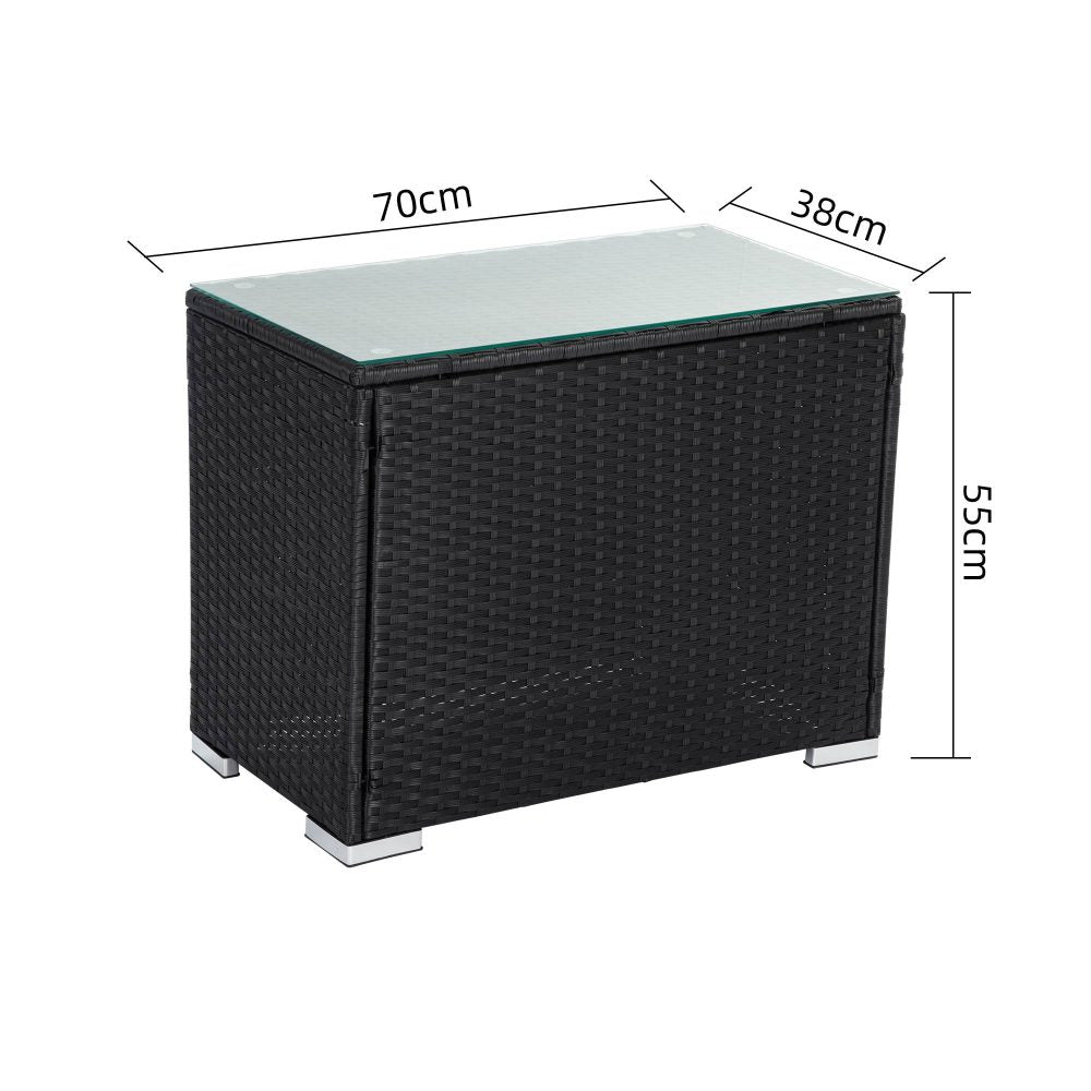 Black Wicker End Table | Black colour