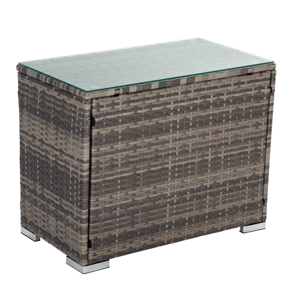 Grey colour - Grey Wicker End Table