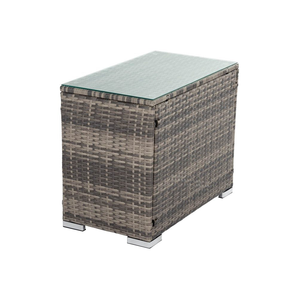 Outdoor - Grey Wicker End Table